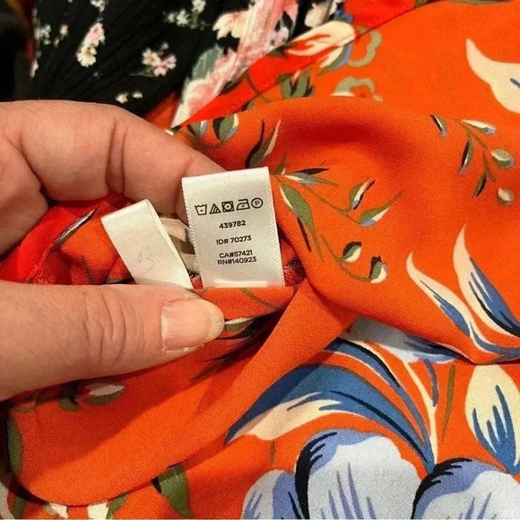 Loft by Ann Taylor floral button down double breast pockets great colors - Picture 6 of 9